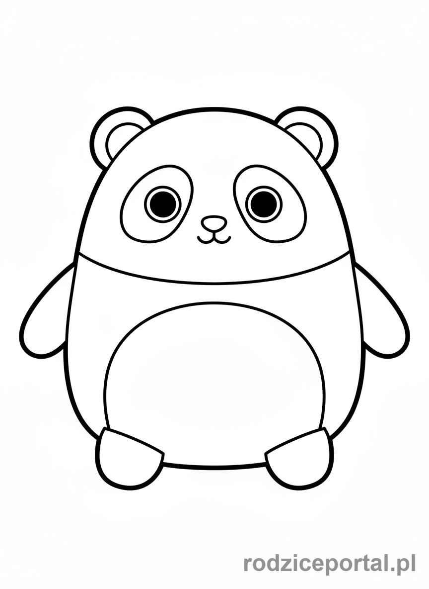 Kolorowanka Squishmallows - Uśmiechnięta panda