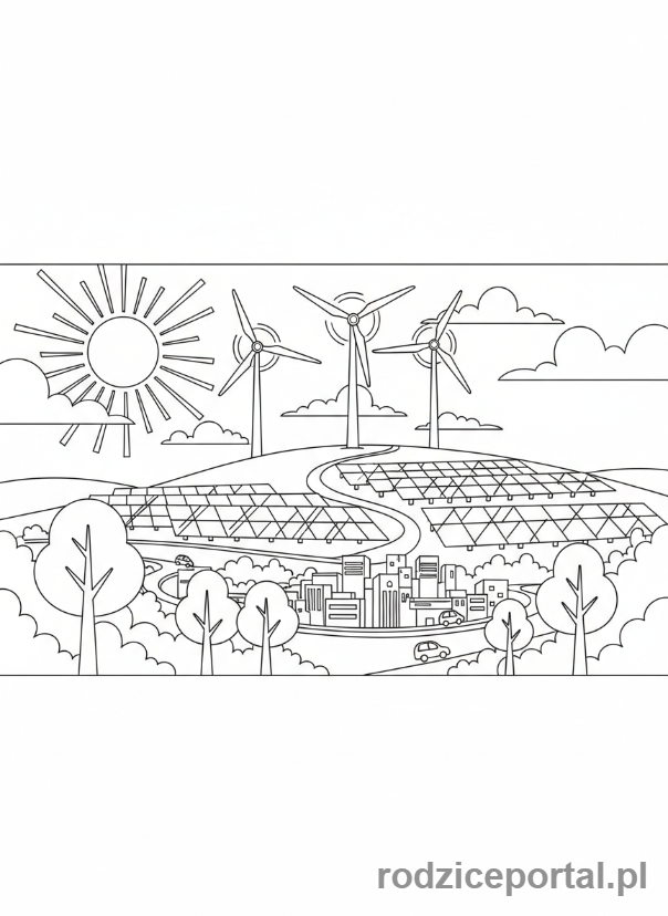 Kolorowanka Środowisko - Energia Odnawialna