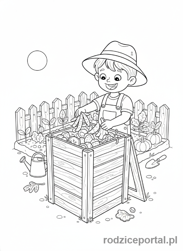 Kolorowanka Środowisko - Kompostowanie