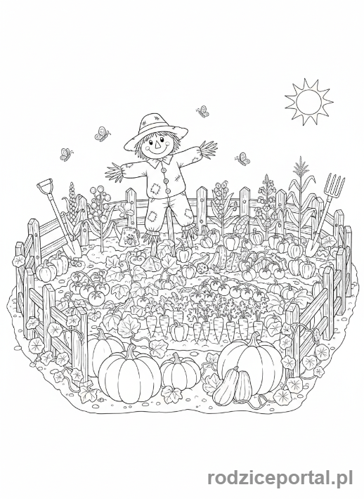 Kolorowanka Środowisko - Ogród Warzywny