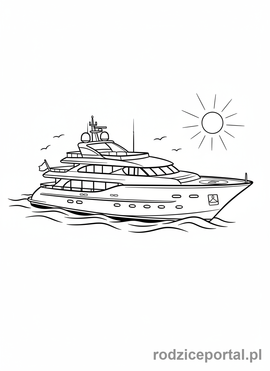 Kolorowanka Statek - Luksusowy jacht