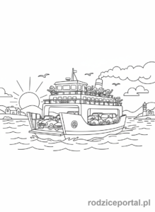 Kolorowanka Statek - Prom pasażerski