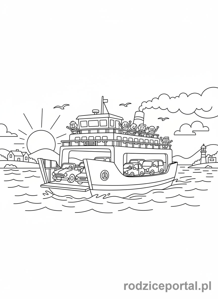 Kolorowanka Statek - Prom pasażerski