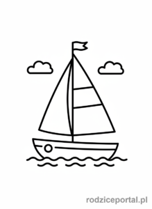 Kolorowanka Statek - Prosta żaglówka