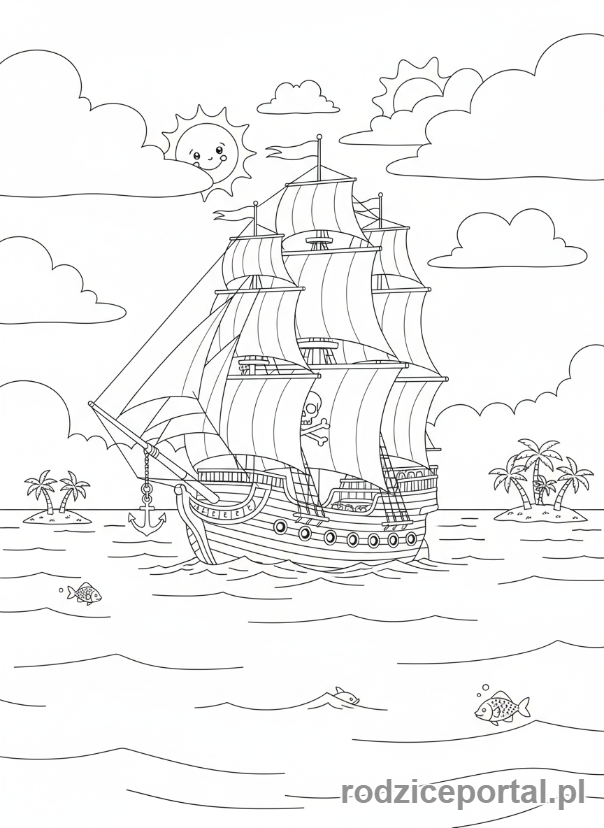 Kolorowanka Storyboard - Piracki statek