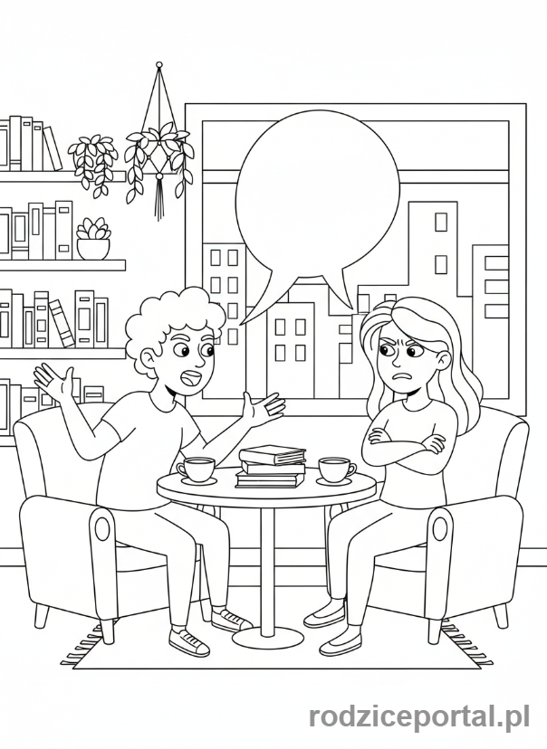 Kolorowanka Storyboard - Rozmowa przyjaciół