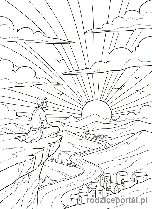 Kolorowanka Storyboard - Zachód słońca