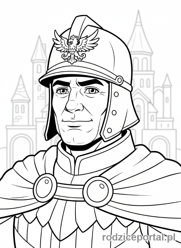 Kolorowanka Strażnik Miejski - Zbliżenie na twarz strażnika