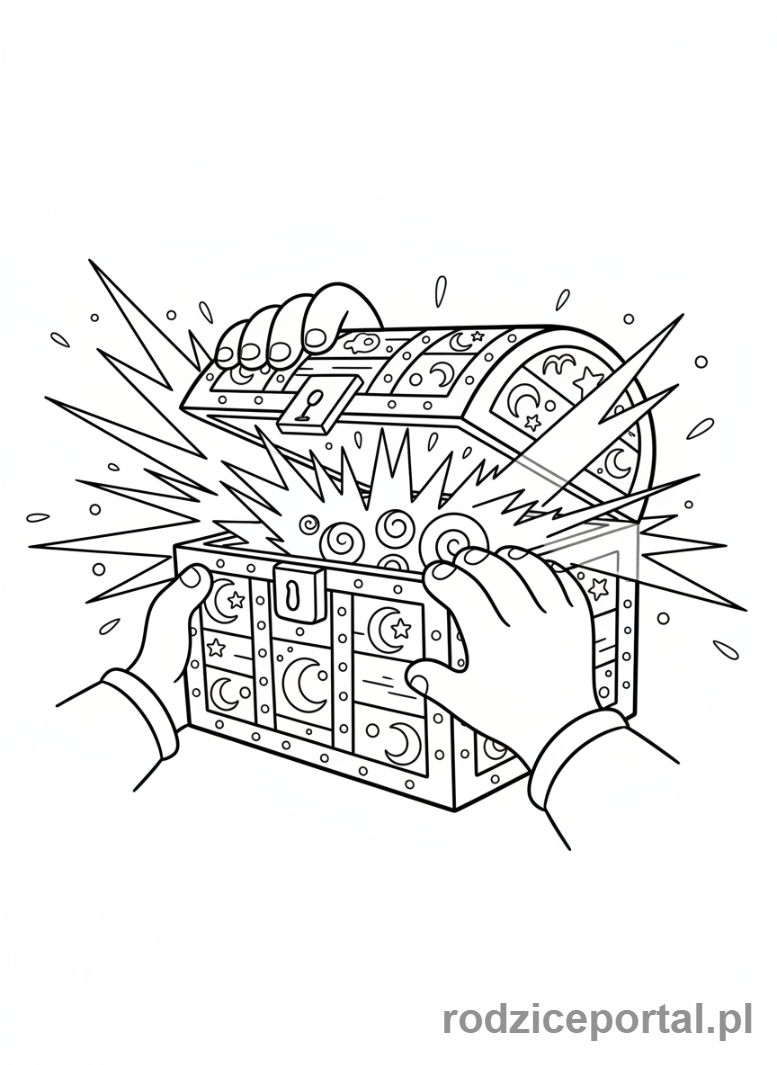 Kolorowanka Stwórz Własną Historię - Otwieranie magicznej skrzyni