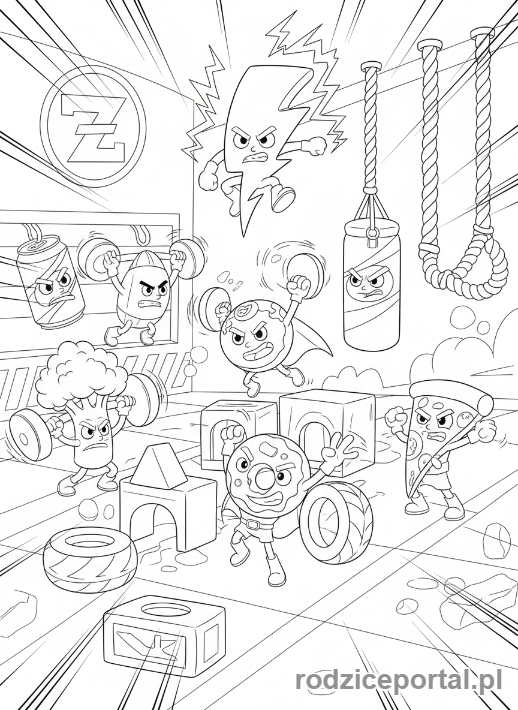 Kolorowanka Super Zings - Super Zings trening