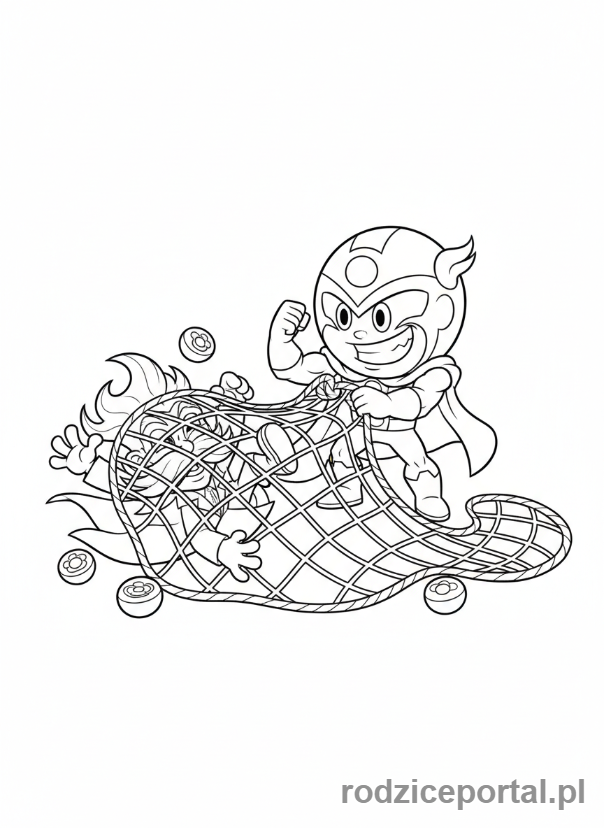 Kolorowanka Super Zings - Zloczynca schwytany