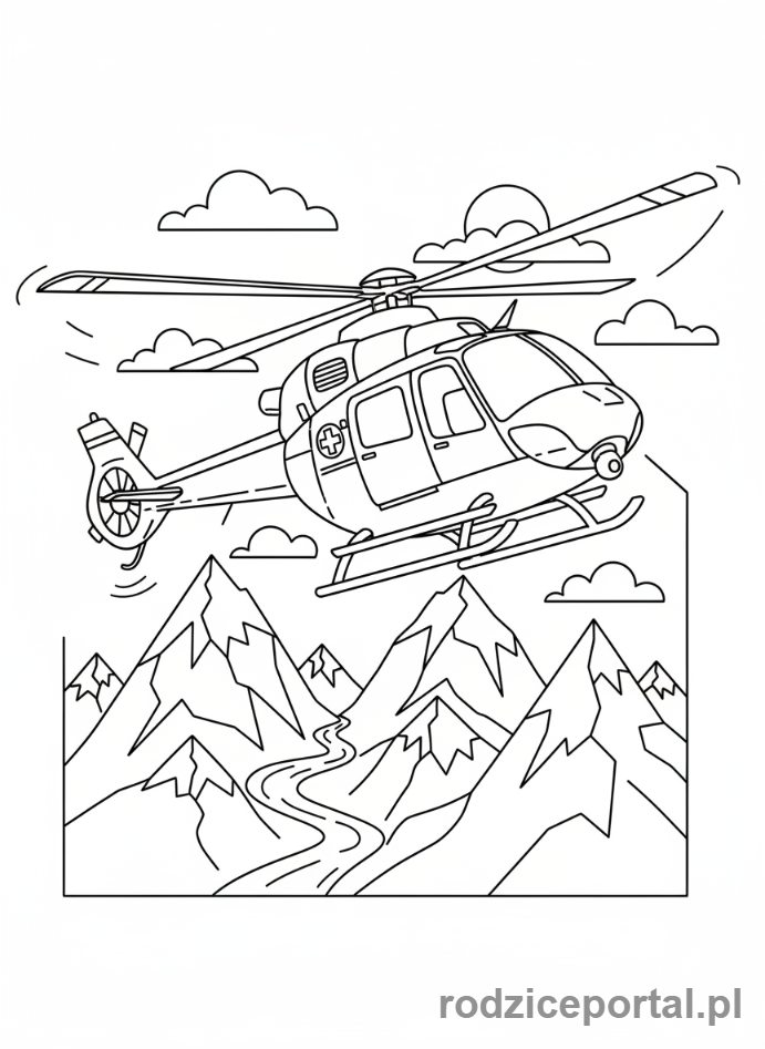 Kolorowanka Służby Ratunkowe - Helikopter ratunkowy