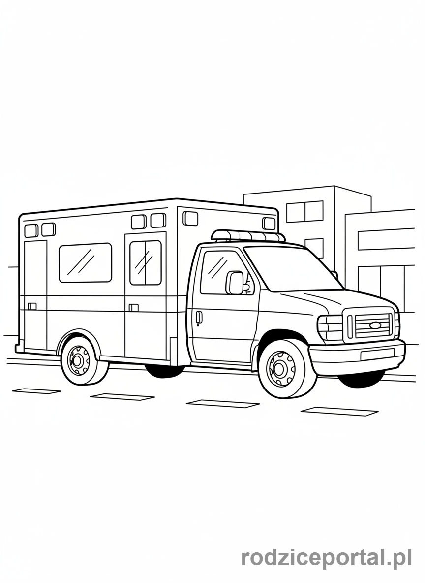 Kolorowanka Służby Ratunkowe - Karetka pogotowia