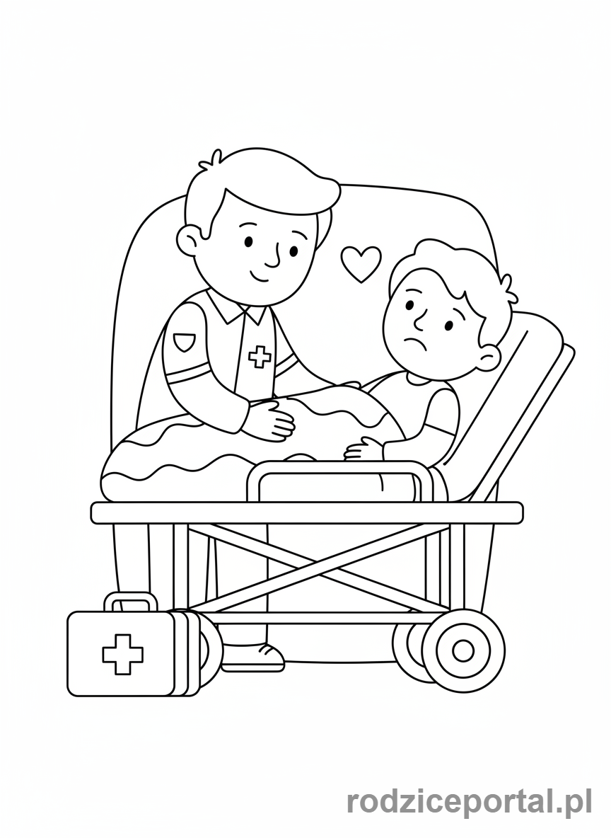 Kolorowanka Służby Ratunkowe - Sanitariusz ratownik