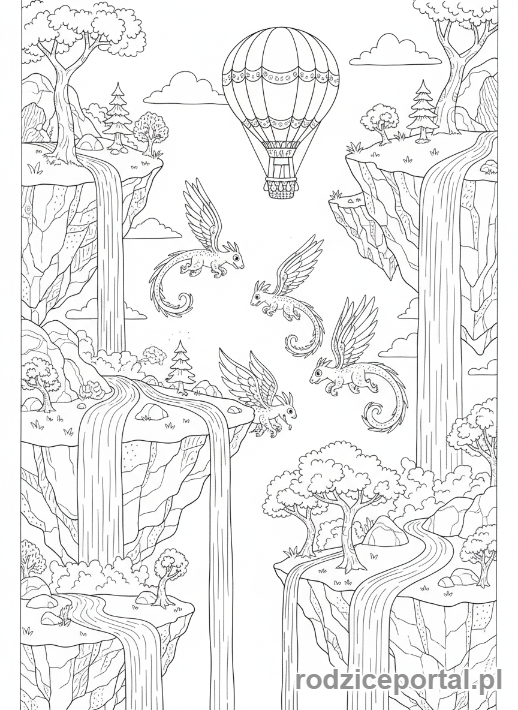 Kolorowanka Świat Wyobraźni - Latające wyspy
