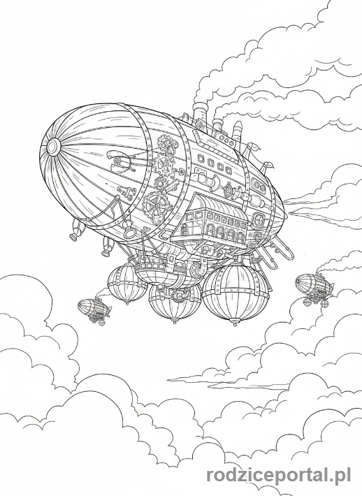 Kolorowanka Świat Wyobraźni - Latający statek