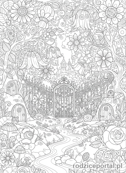 Kolorowanka Świat Wyobraźni - Zaczarowany ogród