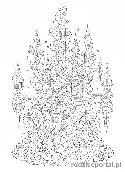 Kolorowanka Świat Wyobraźni - Zamek chmur