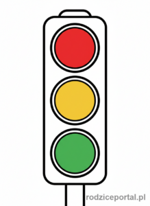 Kolorowanka Sygnalizacja Świetlna - Zblizenie na swiatla