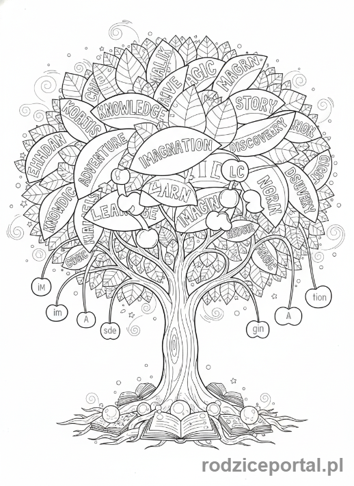 Kolorowanka Sylaby - Drzewo sylab