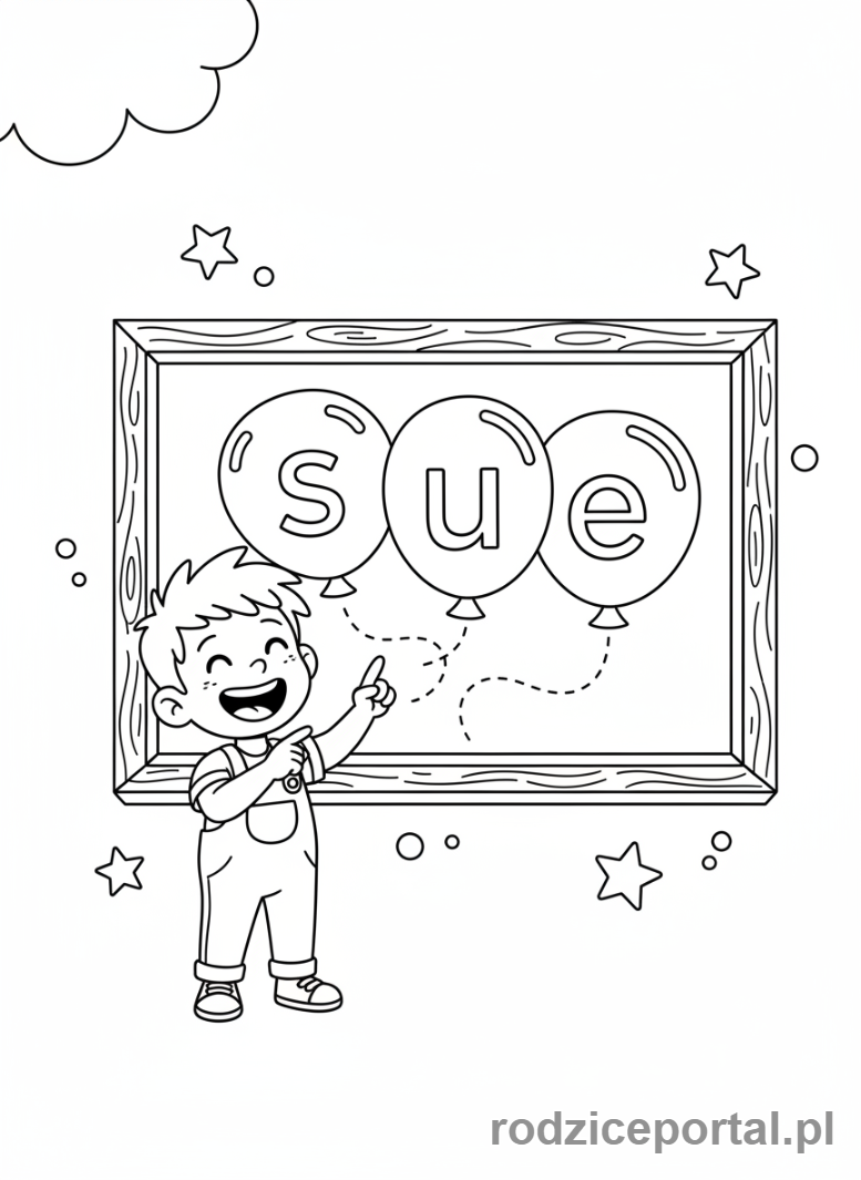 Kolorowanka Sylaby - Dziecko wskazuje sylaby