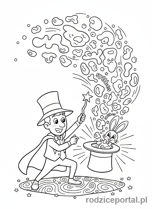 Kolorowanka Sylaby - Magik i sylaby