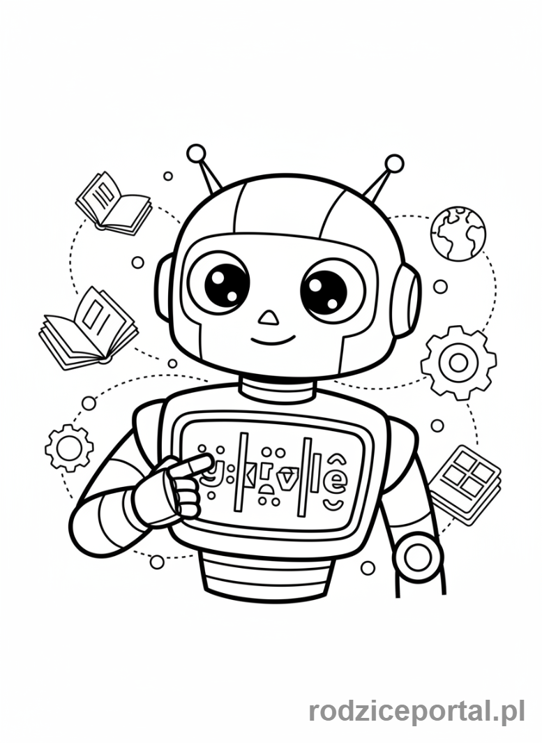 Kolorowanka Sylaby - Robot uczy się sylab