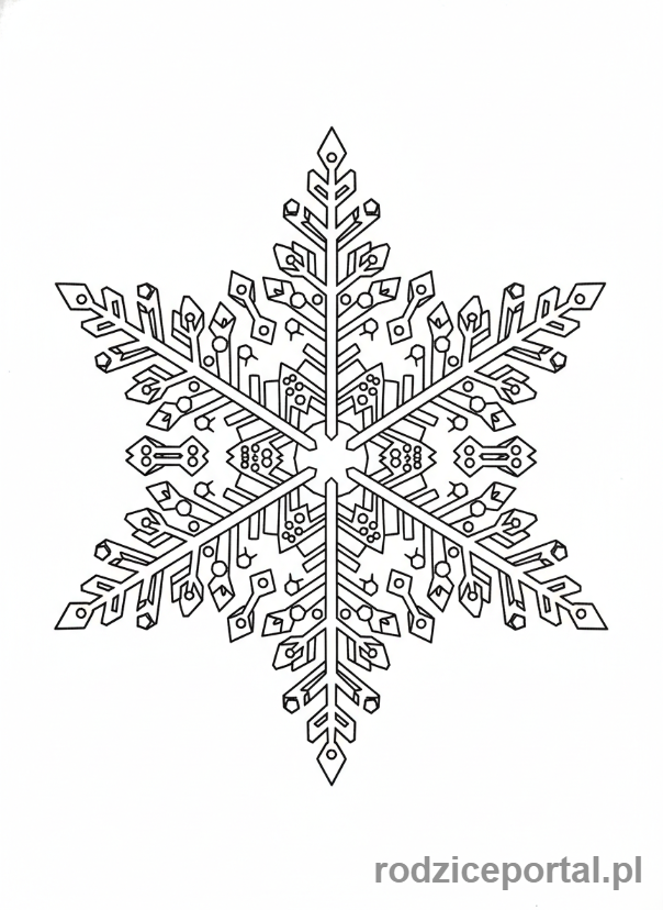 Kolorowanka Symetria - Kryształowy płatek śniegu