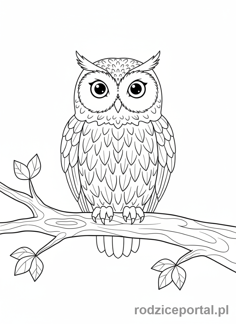 Kolorowanka Symetria - Symetryczna sowa