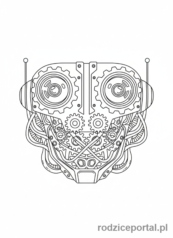 Kolorowanka Symetria - Symetryczna twarz robota