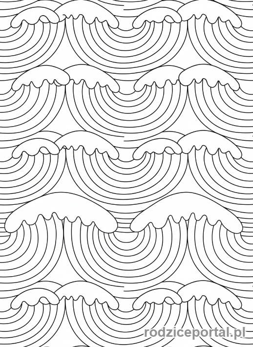 Kolorowanka Szlaczki Dla Dzieci - Fale szlaczki