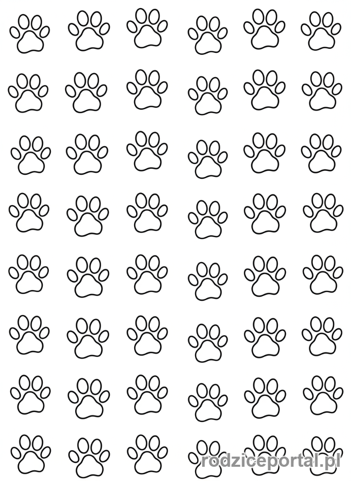 Kolorowanka Szlaczki Dla Dzieci - Szlaczki łapki zwierząt