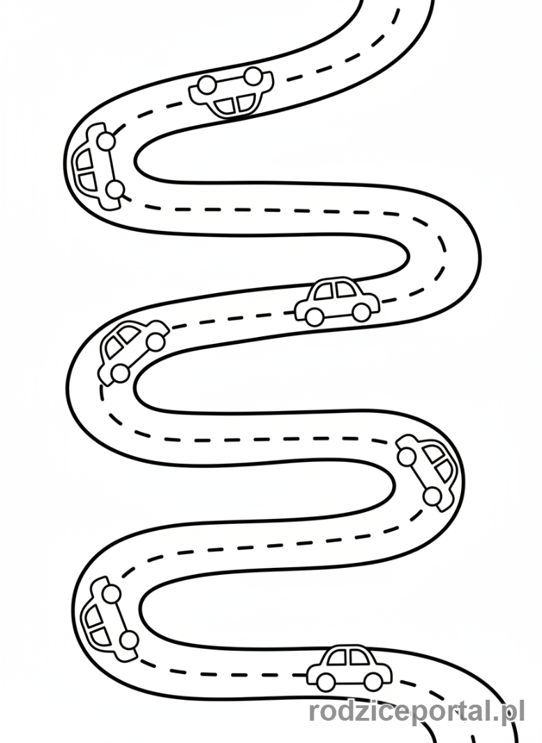 Kolorowanka Szlaczki Dla Dzieci - Szlaczki autka