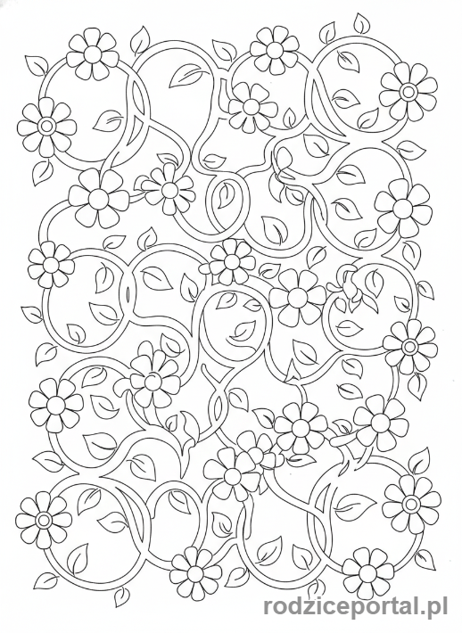 Kolorowanka Szlaczki Dla Dzieci - Szlaczki kwiatki