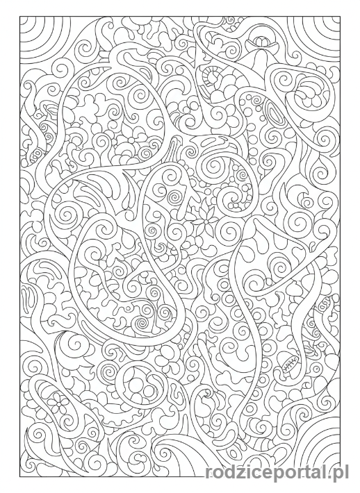Kolorowanka Szlaczki - Szlaczek abstrakcyjny płynny
