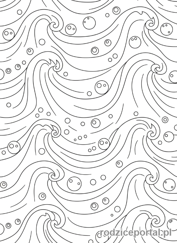 Kolorowanka Szlaczki - Szlaczek fale morskie