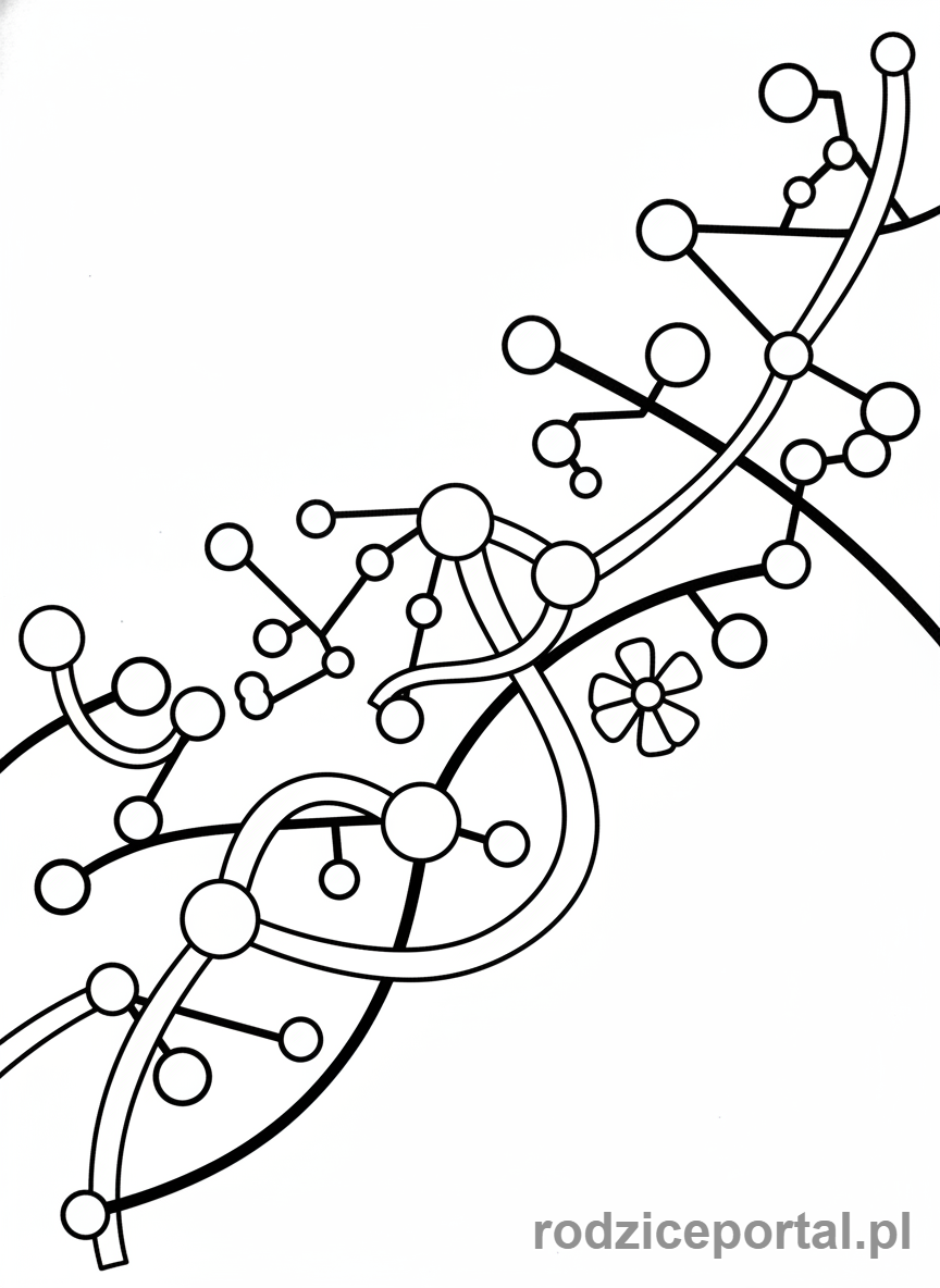 Kolorowanka Szlaczki - Szlaczek kropki linie