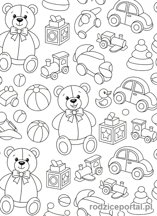 Kolorowanka Szlaczki - Szlaczek zabawki dziecięcy