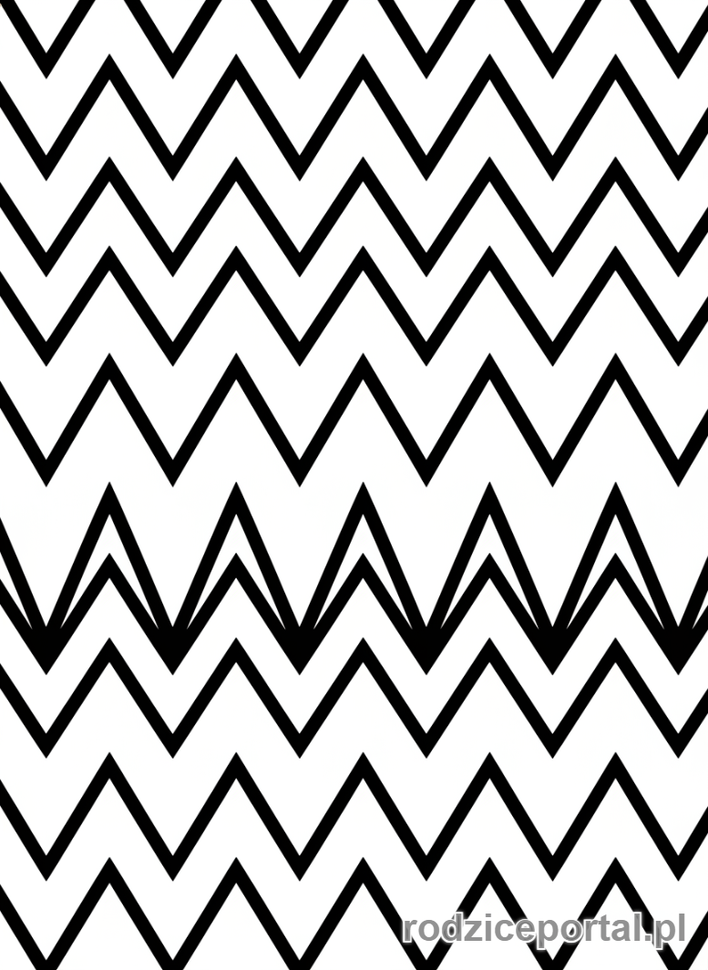 Kolorowanka Szlaczki - Szlaczek zygzakowaty kreski