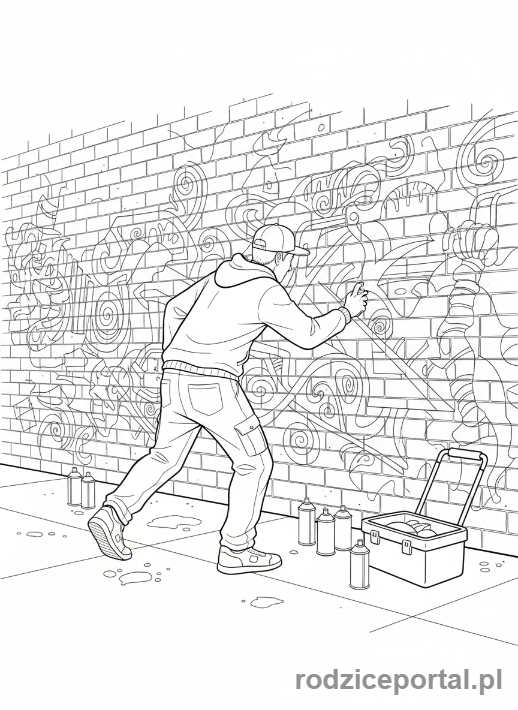 Kolorowanka Sztuka - Artysta graffiti