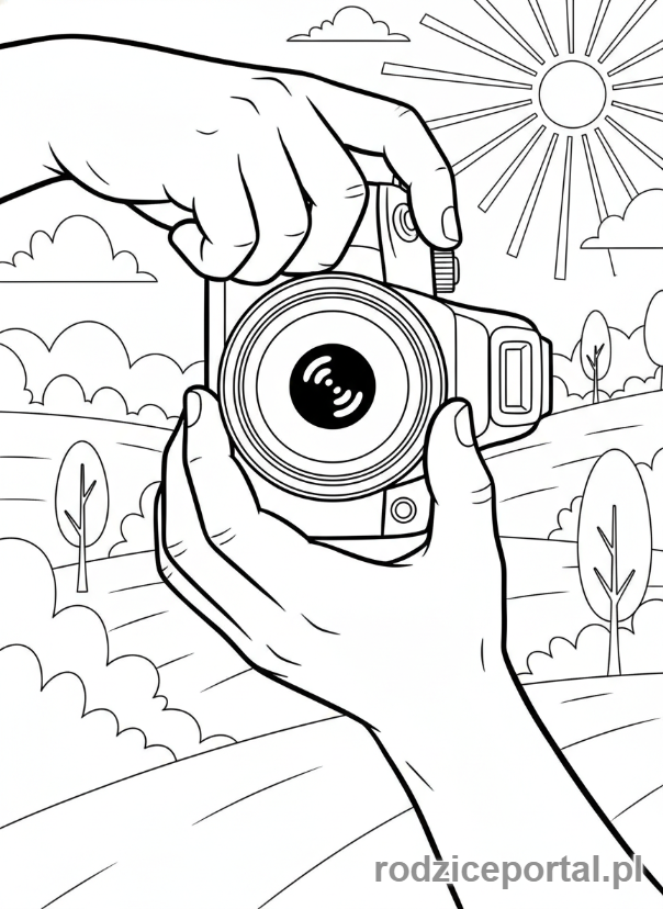 Kolorowanka Sztuka - Fotograf z aparatem