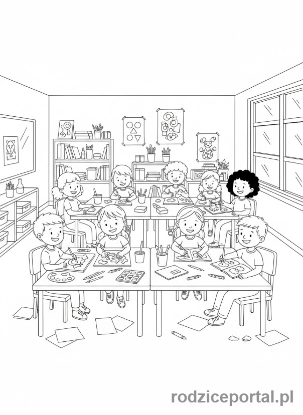 Kolorowanka Sztuka - Lekcja plastyki
