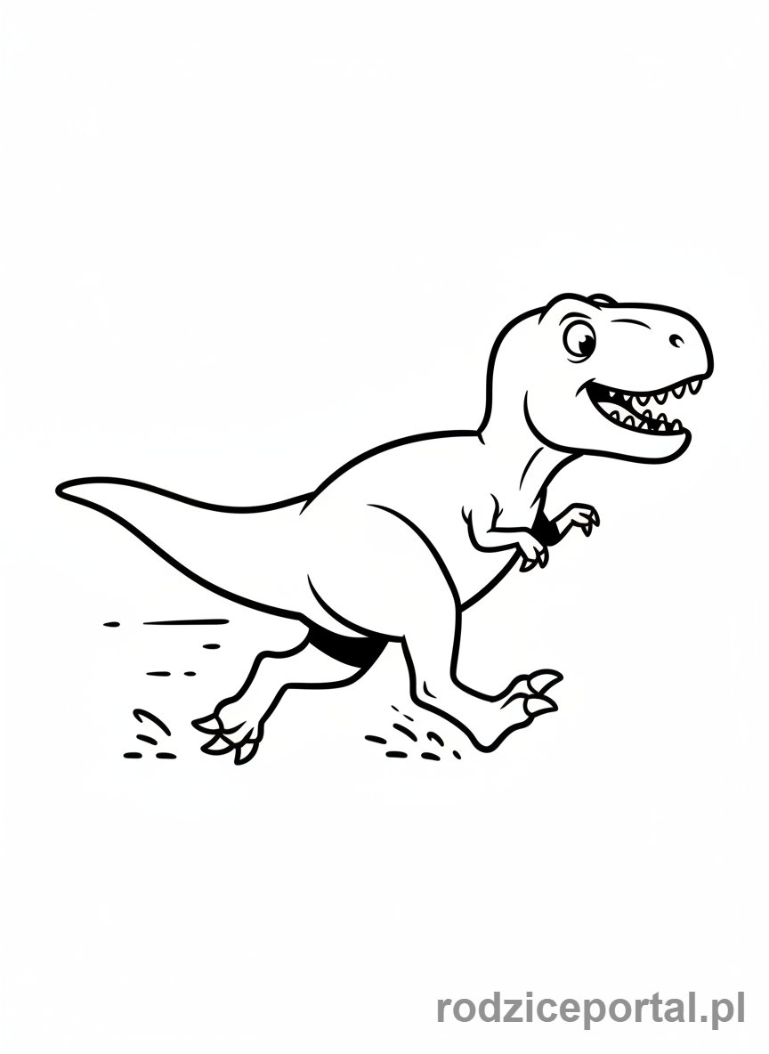 Kolorowanka T Rex - Biegnący T-Rex