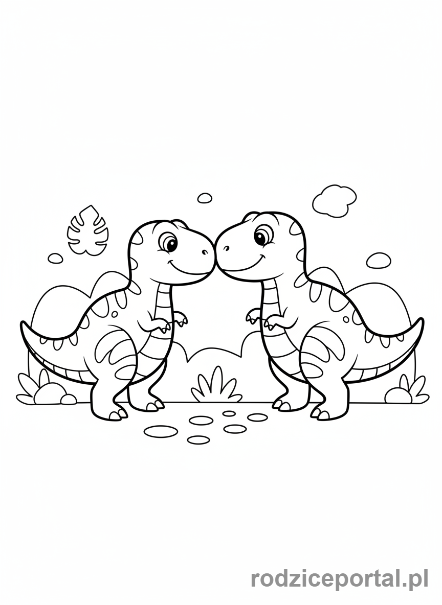 Kolorowanka T Rex - Dwa T-Rexy