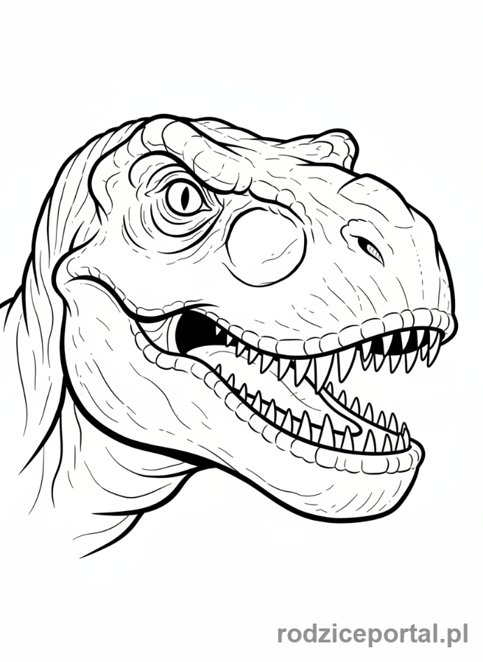 Kolorowanka T Rex - Głowa T-Rexa