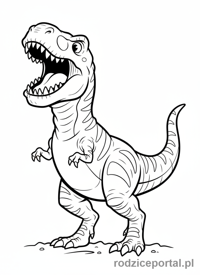Kolorowanka T Rex - Ryczący T-Rex