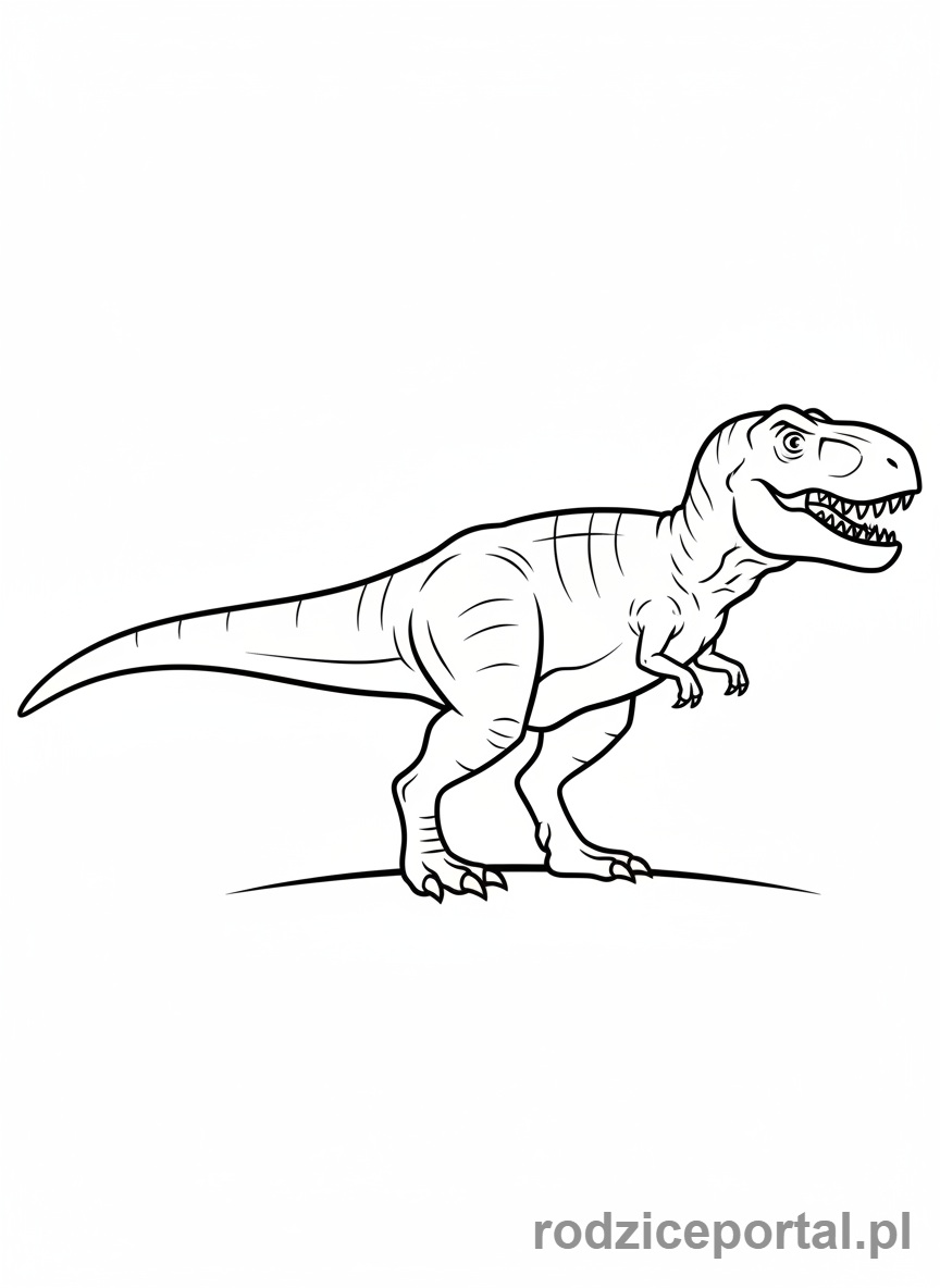 Kolorowanka T Rex - T-Rex z profilu