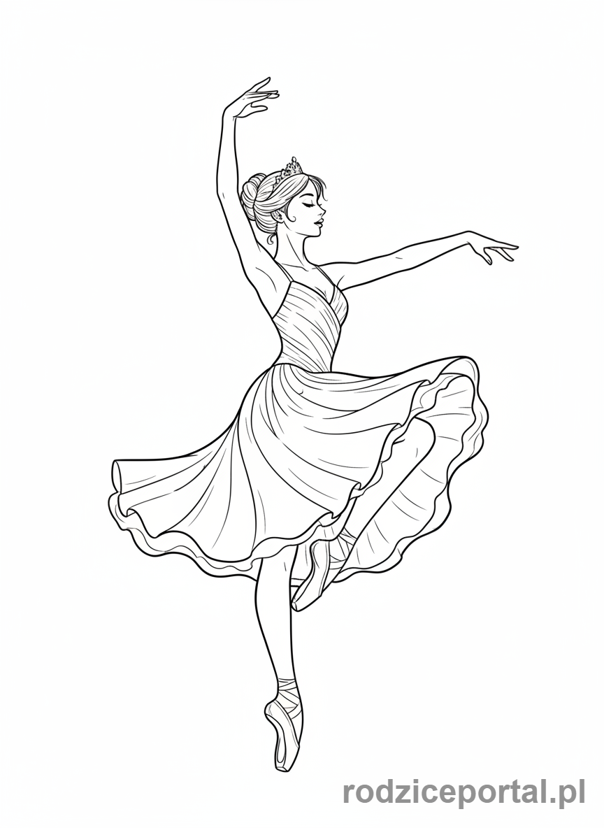 Kolorowanka Taniec - Baletnica piruet