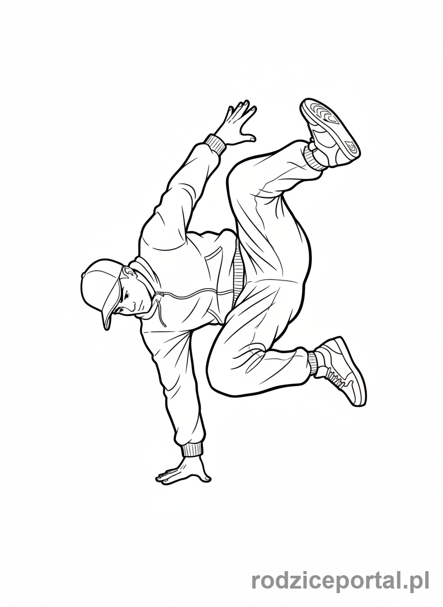 Kolorowanka Taniec - Hip-hop tancerz