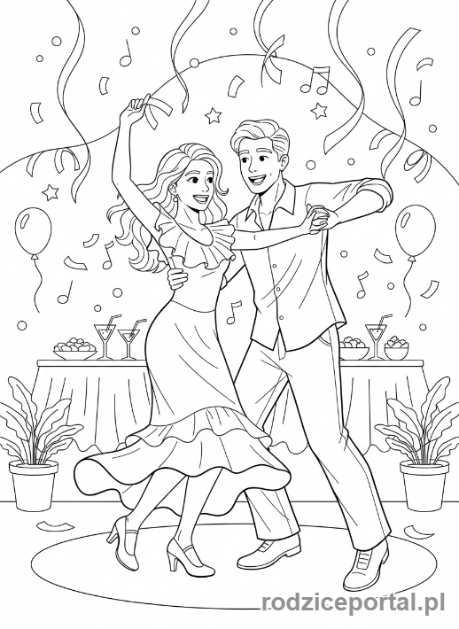 Kolorowanka Taniec - Salsa impreza